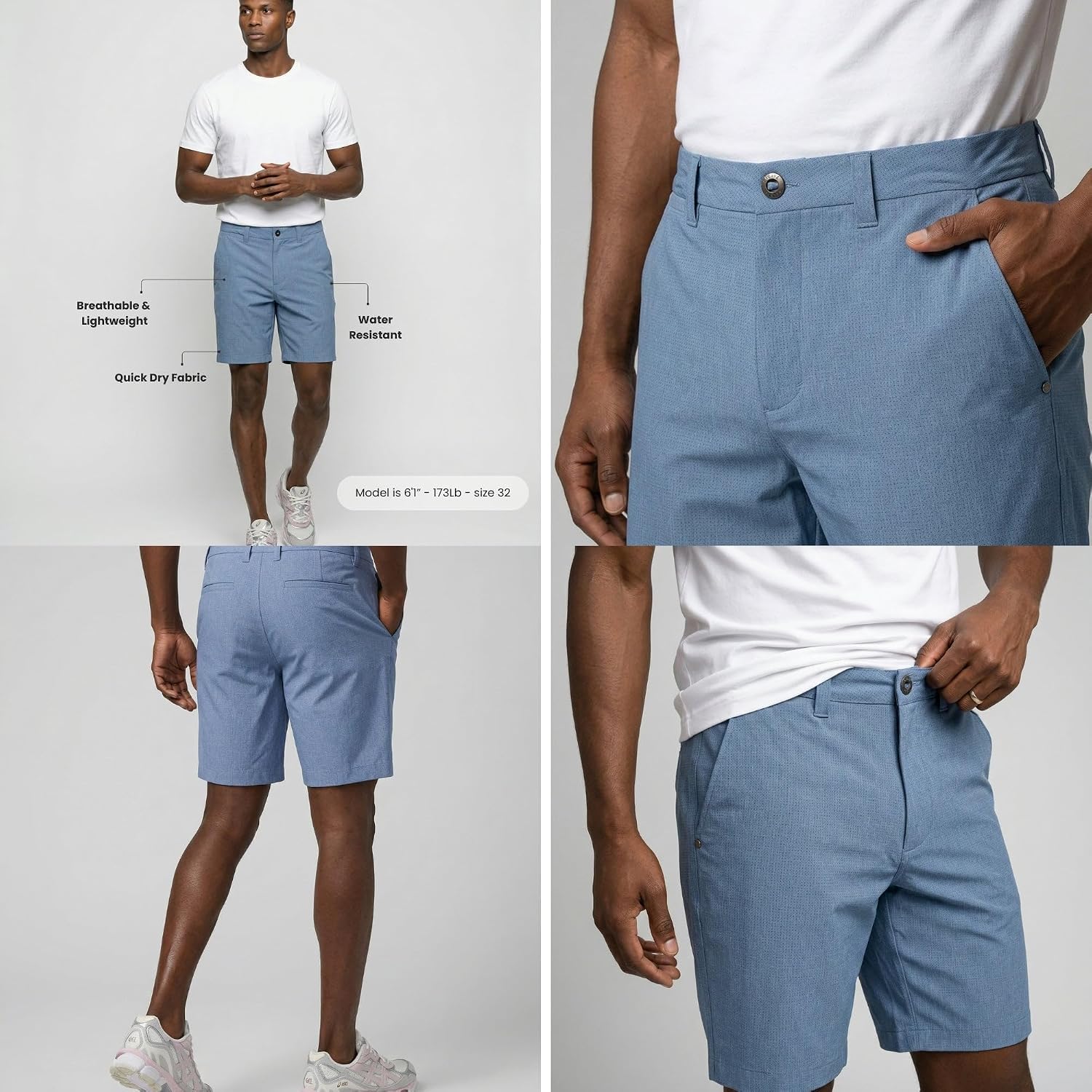 Visive Aeroflex 7”/ 9” Inseam Golf Hybrid Shorts for Men - Lightweight Quick Dry Stretch Swim Board Shorts