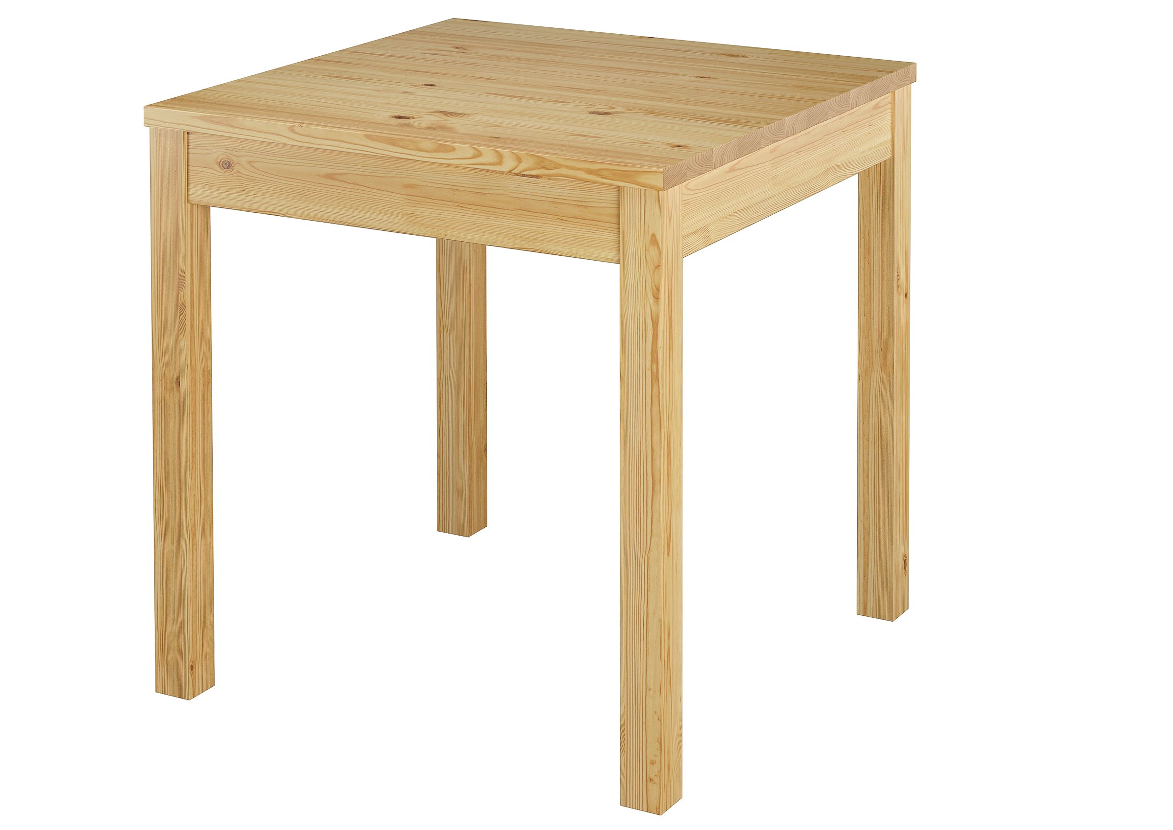 Erst-Holz Kleiner Holztisch Kiefer 75 x 75 Massivholz Beine Glatt