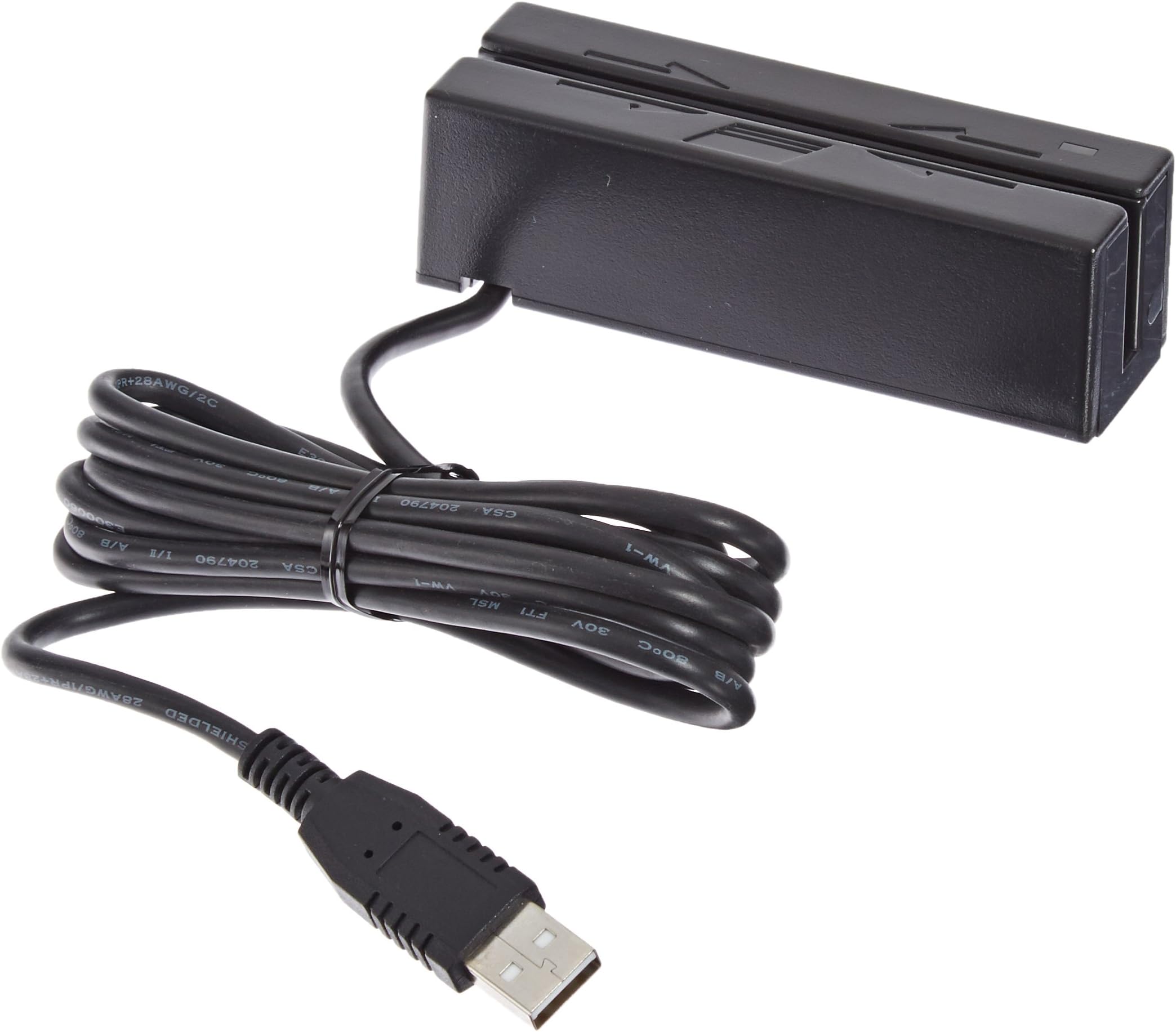 MagTek 21040104 Dual Track USB HID Magnetic Stripe Reader with 6' Cable, 60 in/s Swipe Speed, 5V, Black