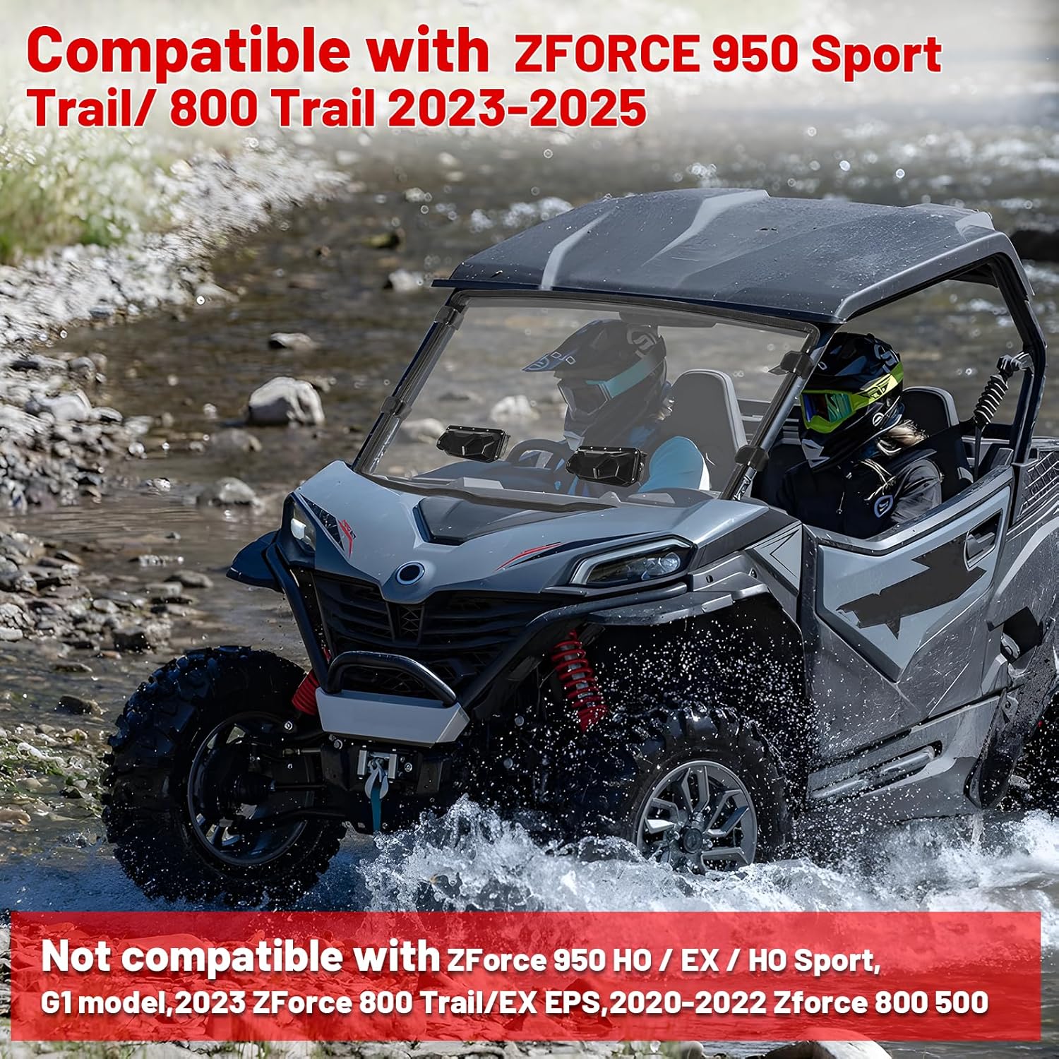 StarknightMT Vented Zforce Front Windshield Compatible With 2023-2026 CFmoto ZForce 950 Sport & 4/950 Trail/ 800 Trail G2 Scratch Proof Heavy Duty PC Clear (Do Not Fit HO EX Models)