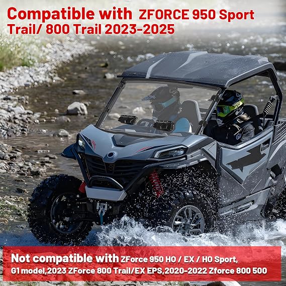 StarknightMT Vented Zforce Front Windshield Compatible with 2023-2026 Cfmoto Zforce 950 Sport & 4/950 Trail/ 800 Trail G2 Scratch Proof Heavy Duty PC Clear (Do Not Fit HO EX Models)