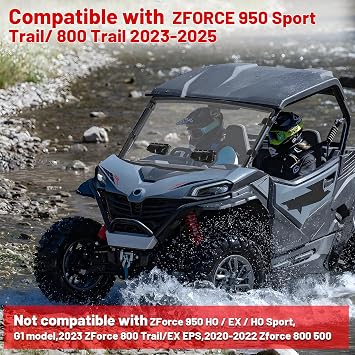 StarknightMT Vented Zforce Front Windshield Compatible with 2023-2026 Cfmoto Zforce 950 Sport & 4/950 Trail/ 800 Trail G2 Scratch Proof Heavy Duty PC Clear (Do Not Fit HO EX Models)