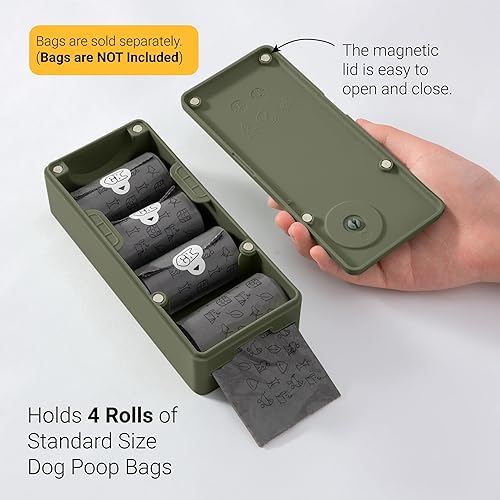 Miniatura 2 de SVD.PET Dispensador de bolsas para excrementos de perro con 60 bolsas, dispensador de bolsas de basura para montaje en pared, capacidad para 4