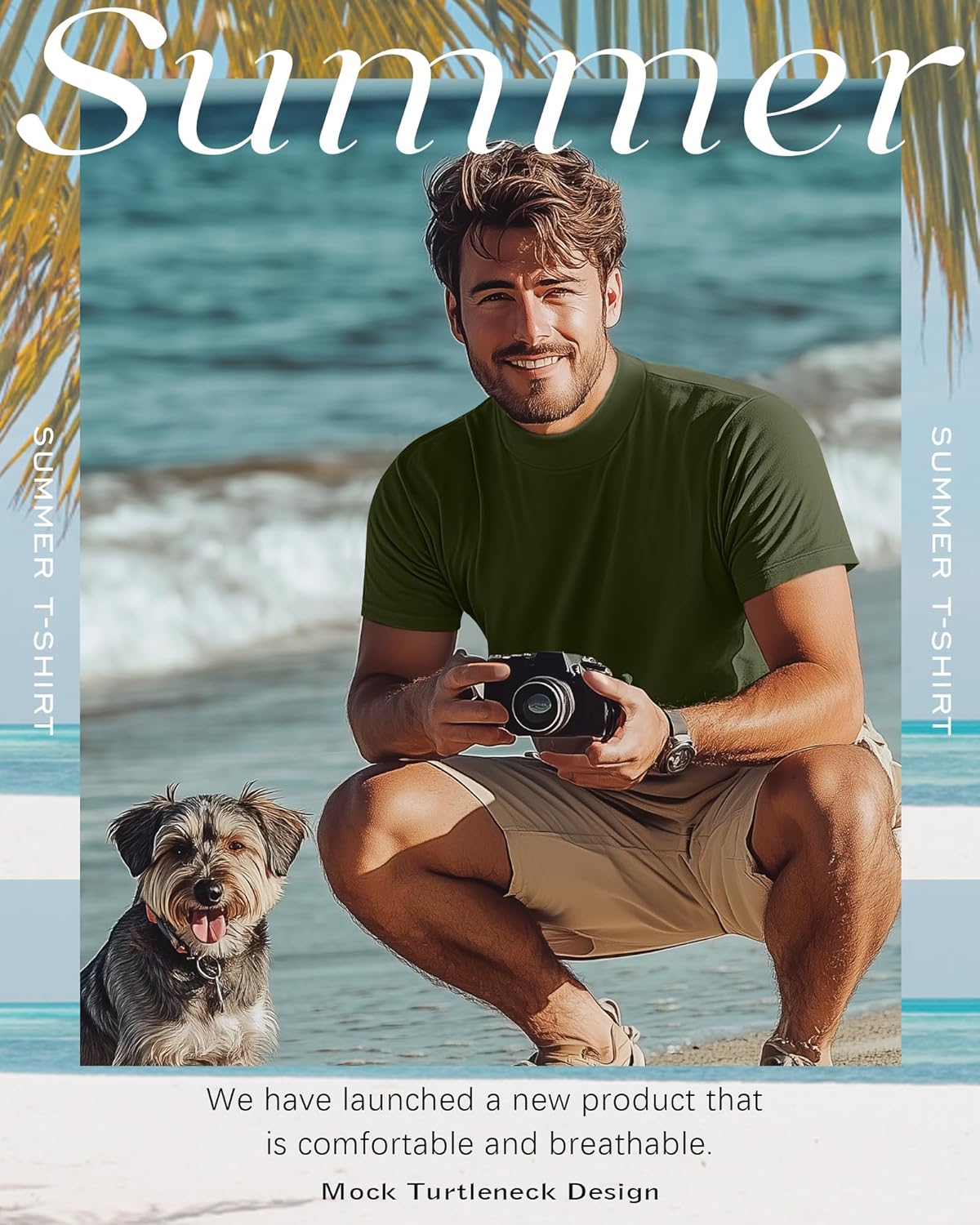 3 Pack Men's Mock Neck T Shirts Short Sleeve Mock Neck Pullover Tops Casual Solid Summer Basic Tees - Image 5