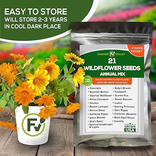 Miniatura 9 de Semillas de hierbas y flores silvestres anuales más populares, 100% sin OMG y cultivadas en Estados Unidos, 38 variedades de semillas medicinales y
