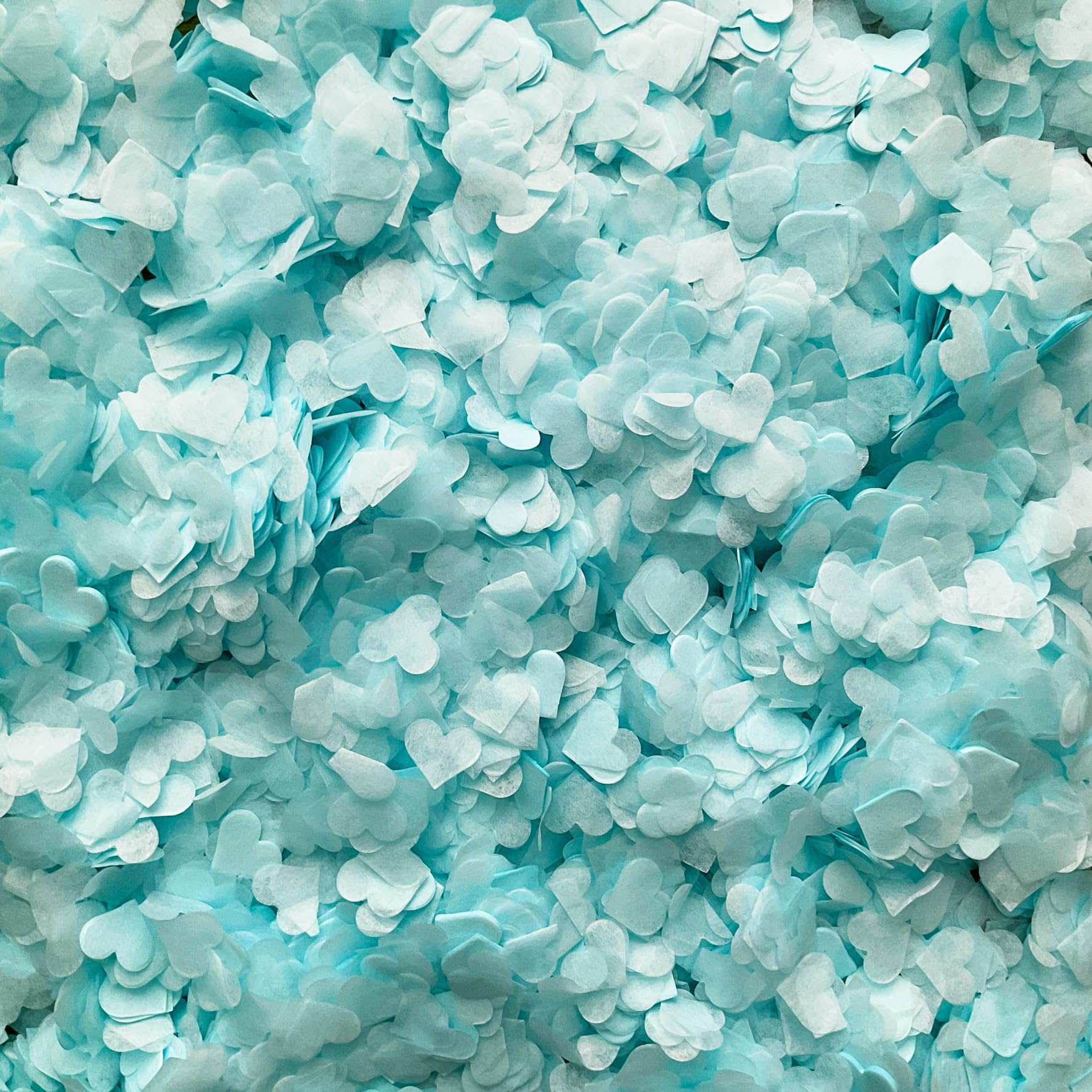 Biodegradable Heart Wedding Confetti | Eco-Friendly Tissue Paper Hearts | Many Colours (Light Blue, Small (50g) 15 Handfuls)