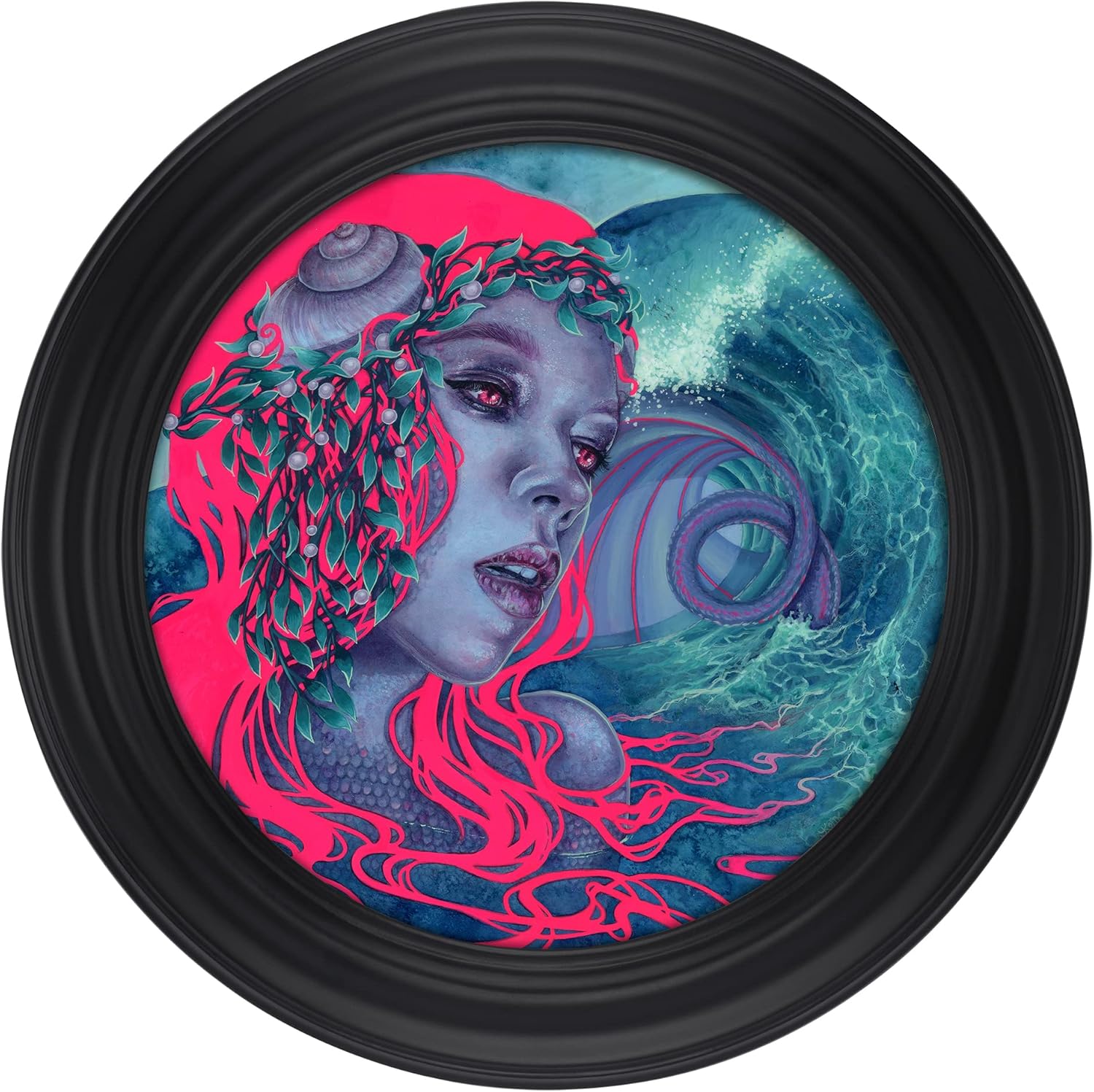 Stein Design Round Frames - Hand-Finished Open-Back Round Frames for Canvas, does not include glass or backing - [Black - 5" Diameter]