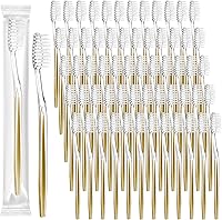 Vista 10 de Patelai 100 cepillos de dientes envueltos individualmente, a granel, desechables de viaje, cepillo de dientes de cerdas suaves, paquete individual