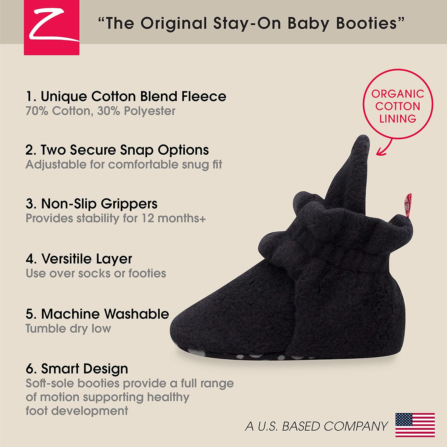 Zutano unisex-baby Cozie Fleece Baby Booties With Grippers - Image 3