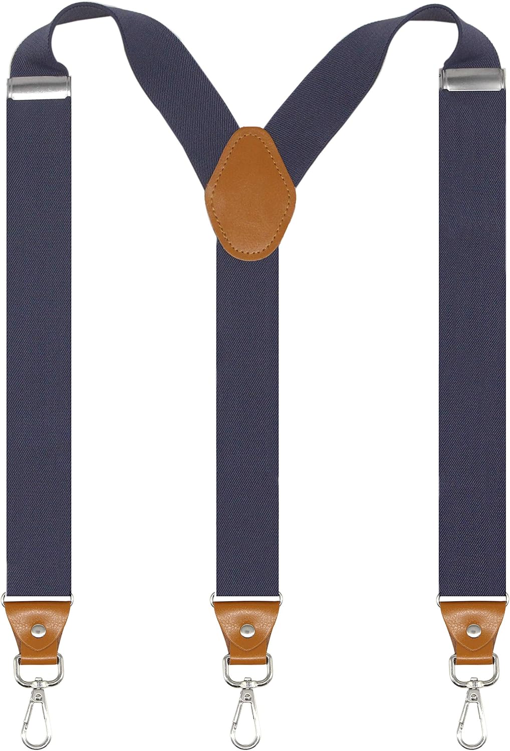 Mens Suspenders with 3 Swivel Hooks Belt Loops 1.4 Inch Wide Heavy Duty Adjustable Braces