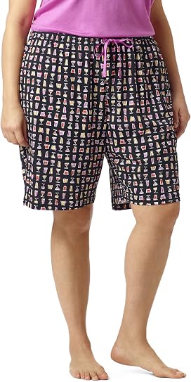 HUE Printed Knit Bermuda Pajama Sleep 