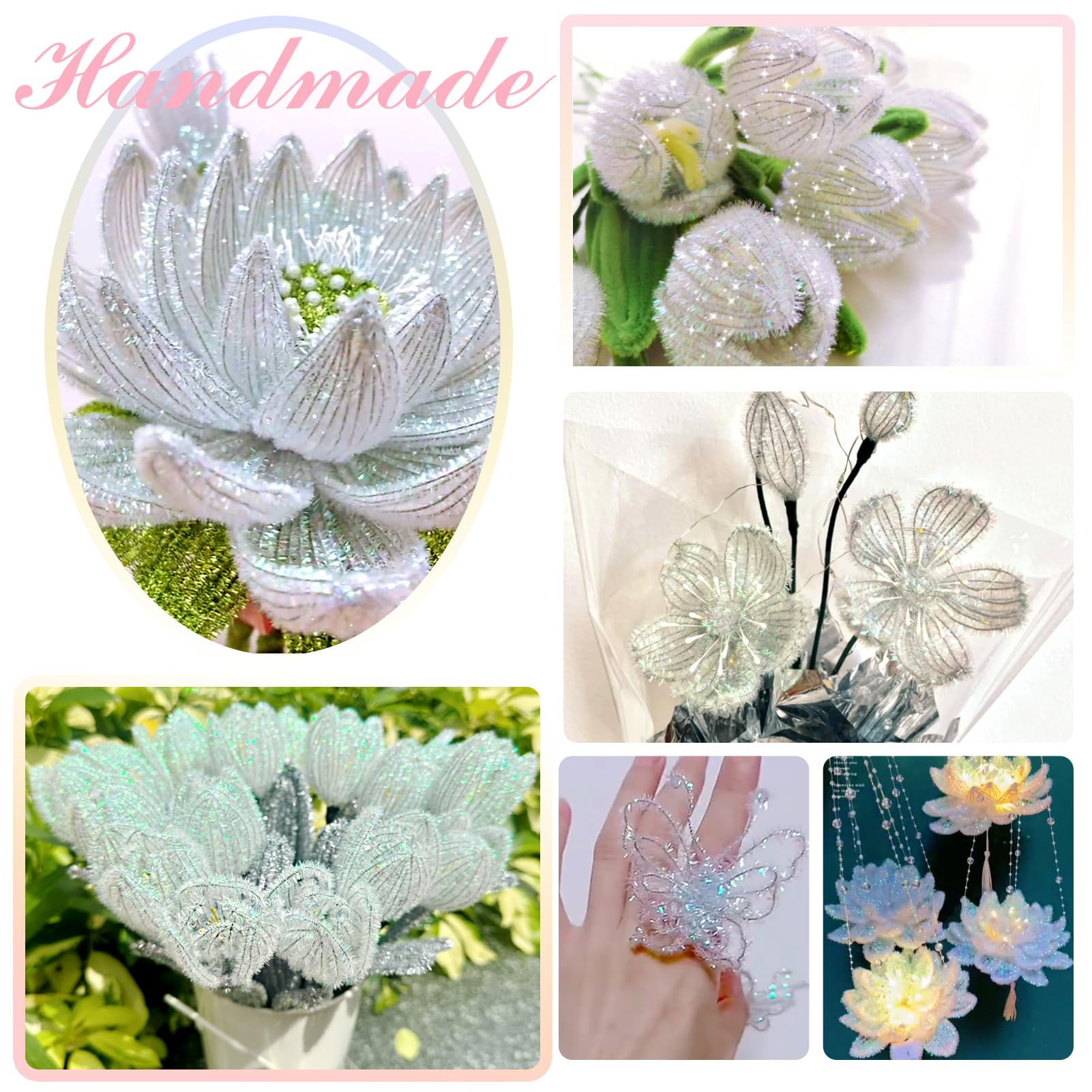 TOAOB - Lot De 200 Cure-pipes à Paillettes - Couleurs