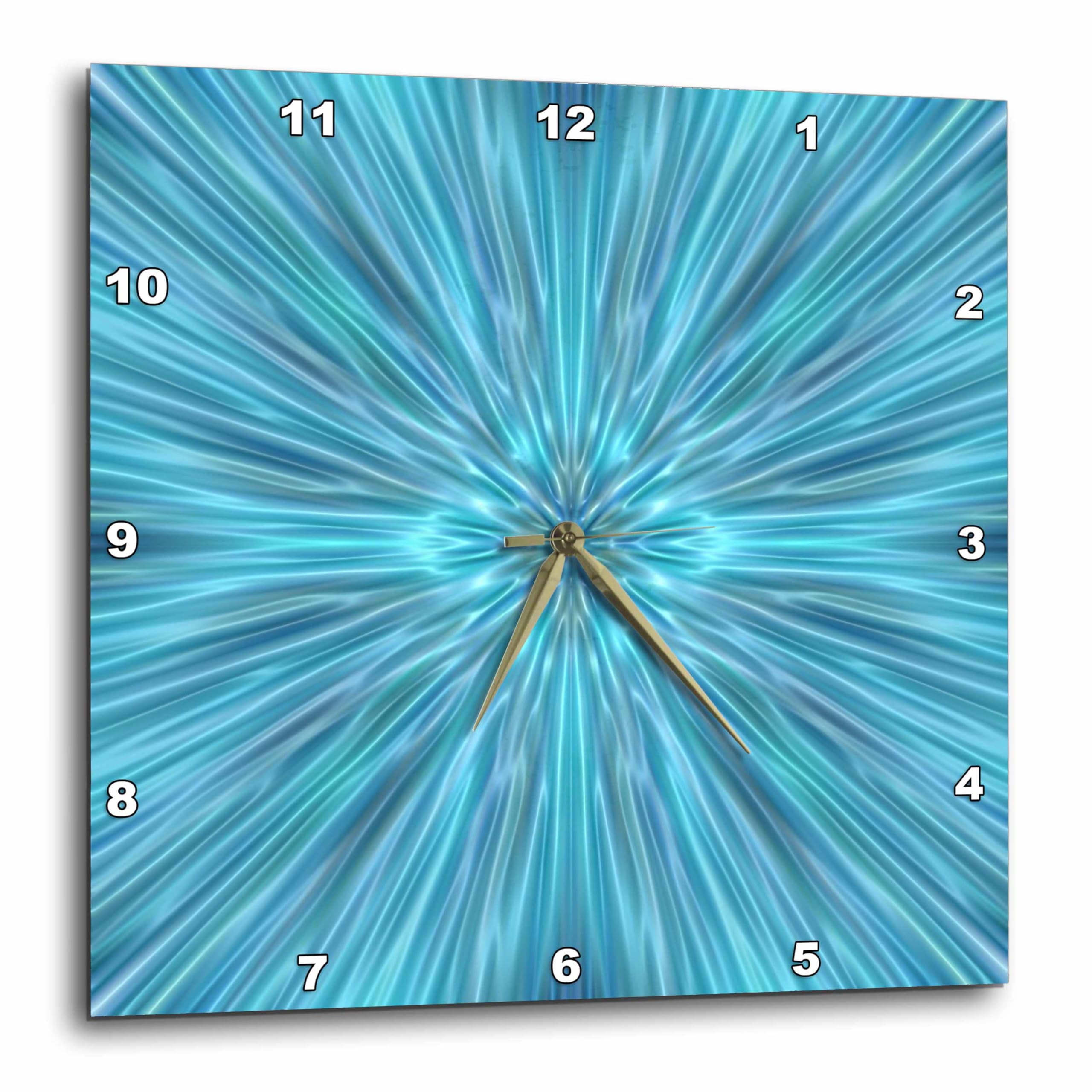 3dRose DPP_11609_3 Abstract Blues Wall Clock, 15 by 15-Inch