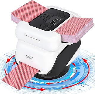 2 in 1 Automatischer Kartenmischer und Austeiler, 360° Kartenmischmaschine und Austeiler, für 2-8 Spieler, Wiederaufladbar & Leise, für Spiele wie UNO, Blackjack und Texas Hold'em
