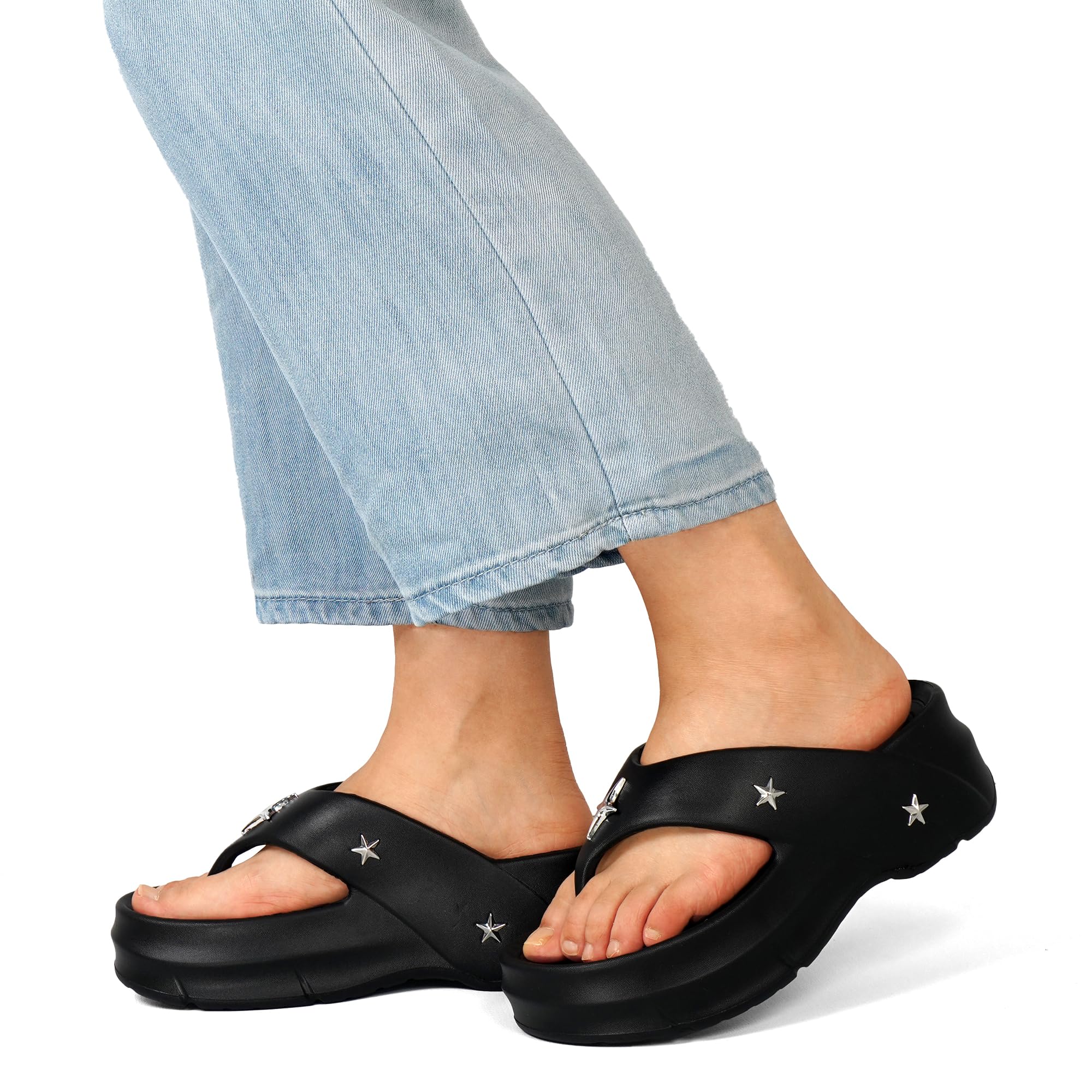 JOMIX Chanclas Elegantes Mujer Sandalias de Verano Antideslizantes con Suela Gruesa Zapatillas Cómodas y Ligeras de EVA para Playas Piscinas y Baños