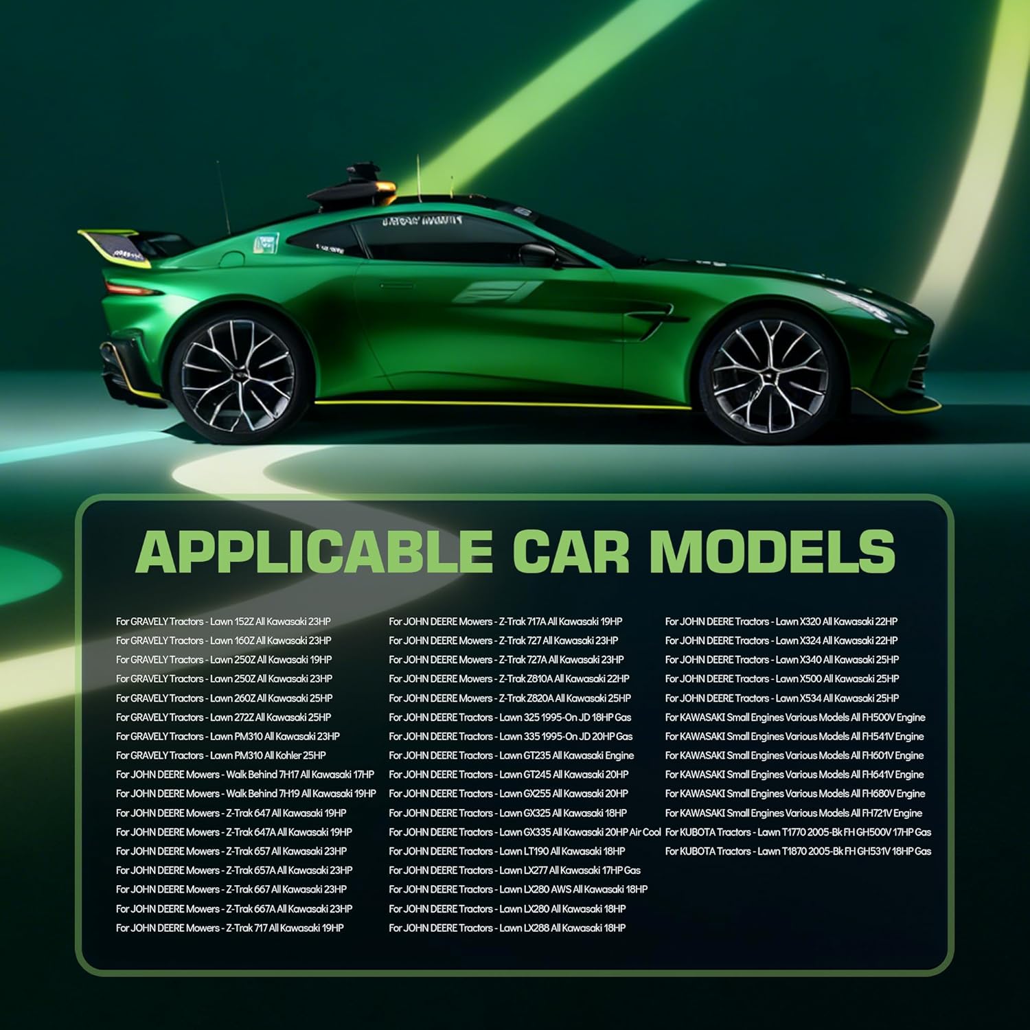 New Starter for Kawasaki FH721V FH680V FH641V FH601V FH500V for John Deere Tractor 325 335 GT245 LX277 LX280 | Replaces 21163-7002, 21163-7014, 21163-7026,435-012 0.6KW 9-Teeth Starter Motor