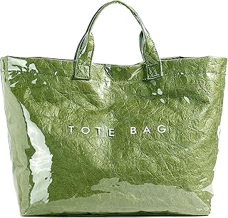 hibear PVC Tote Bag for Women Clear Plastic Handbag Letter Printed Hobo Bag Large Work Tote Bag