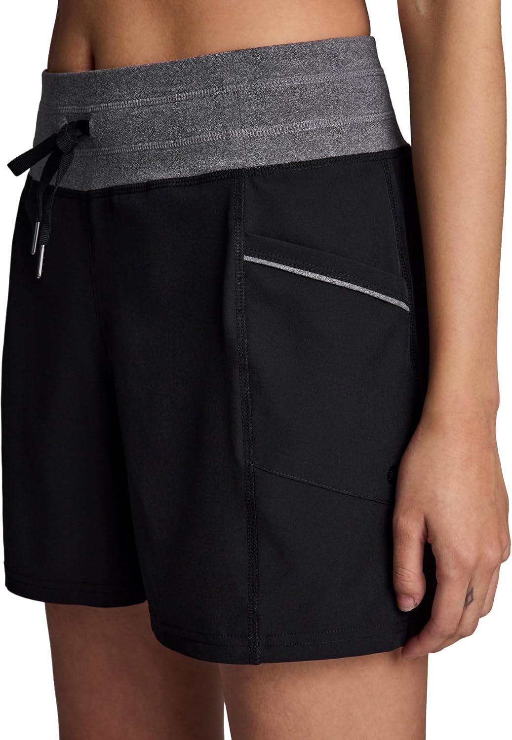 RBX Woven Short for Women, Knit Waistband Quick Drying Walking Short with Pockets for Everyday Wear, Workouts, Hiking
