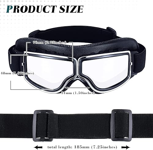 Miniatura 4 de Frienda 2 gafas de motocicleta estilo piloto vintage Cruiser Scooter gafas ATV antiarañazos polvo a prueba de viento