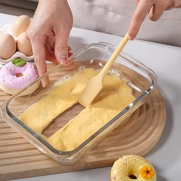 Curved Silicone Spatula, Stirring Spoon, Dual-end Long Design, 4Pack