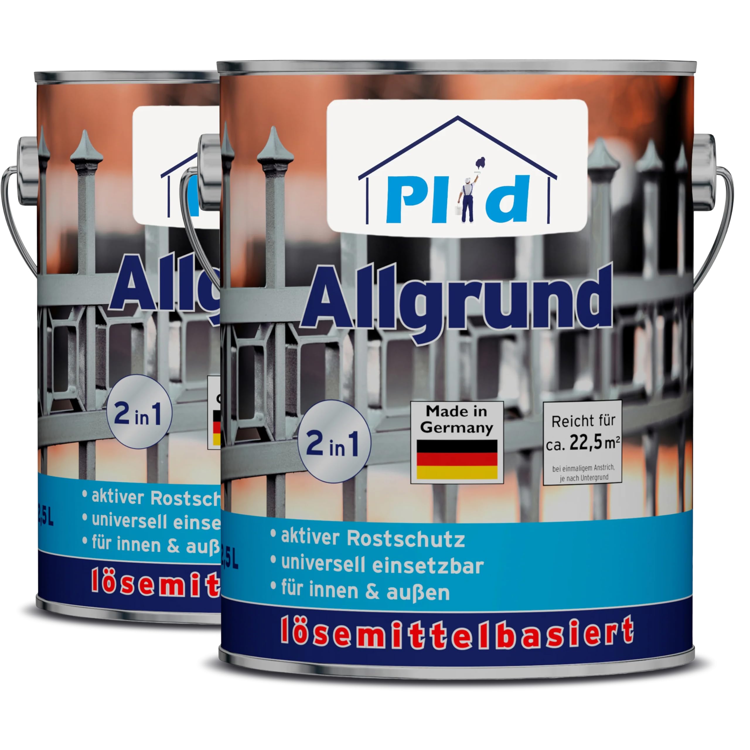plid® Allgrund biały – specjalny podkład i uniwersalne zastosowanie – możliwość pokrycia lakierem – aktywne pigmenty antykorozyjne – szybkoschnące – odporne na warunki atmosferyczne – do wewnątrz i na