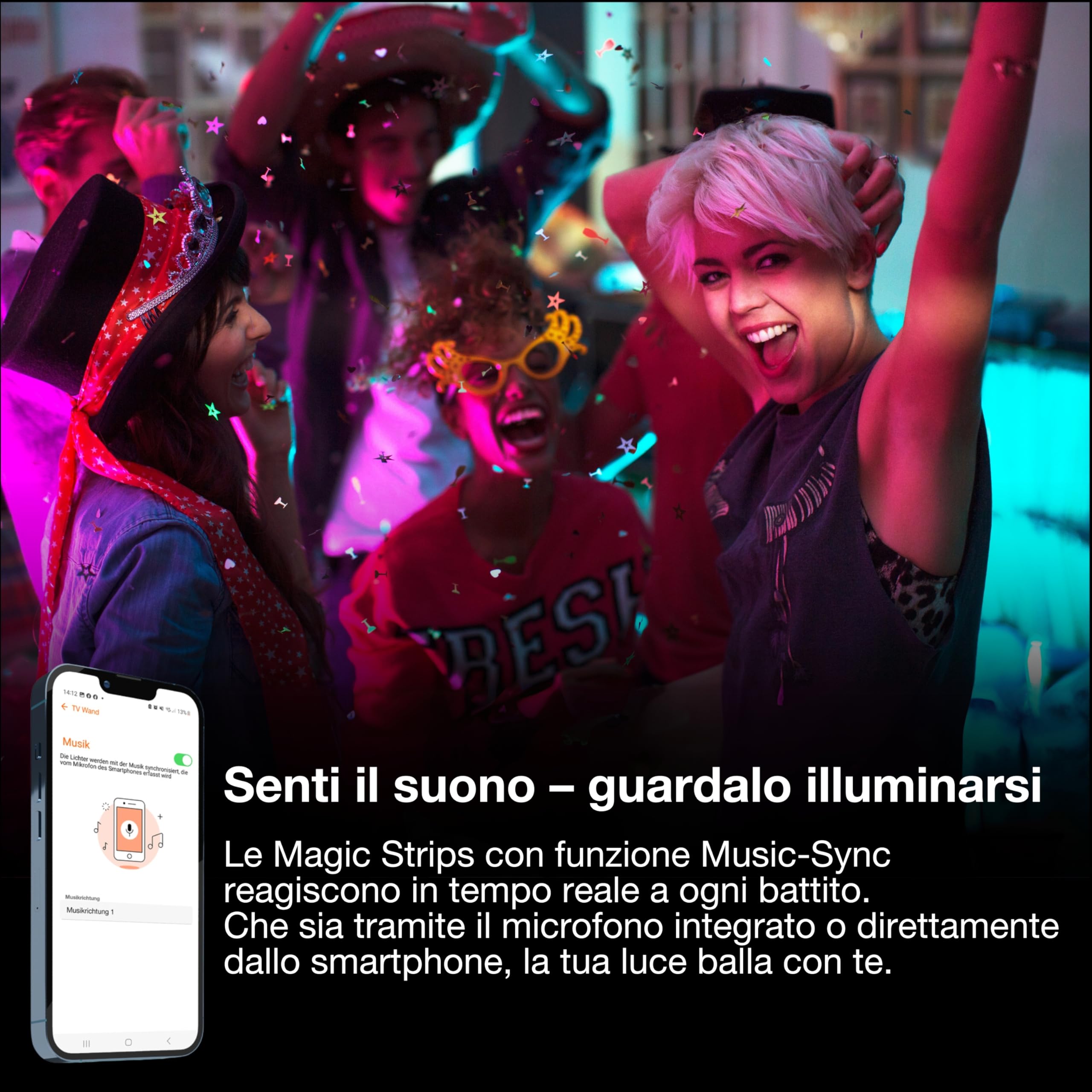 LEDVANCE SMART WIFI Striscia LED con telecomando incluso con controllo del colore MAGIC RGB, tecnologia COB per un effetto luminoso uniforme, 22 W, lunghezza 3 m, per applicazioni interne