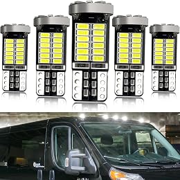 Gorromp White LED Cab Roof Marker Lights Bulbs for RAM 2014-2024 ProMaster 1500, ProMaster 2500, ProMaster 3500 Front Top Clearance Marker Running Lamps, 5pcs White LED OEM Bulbs Replacement