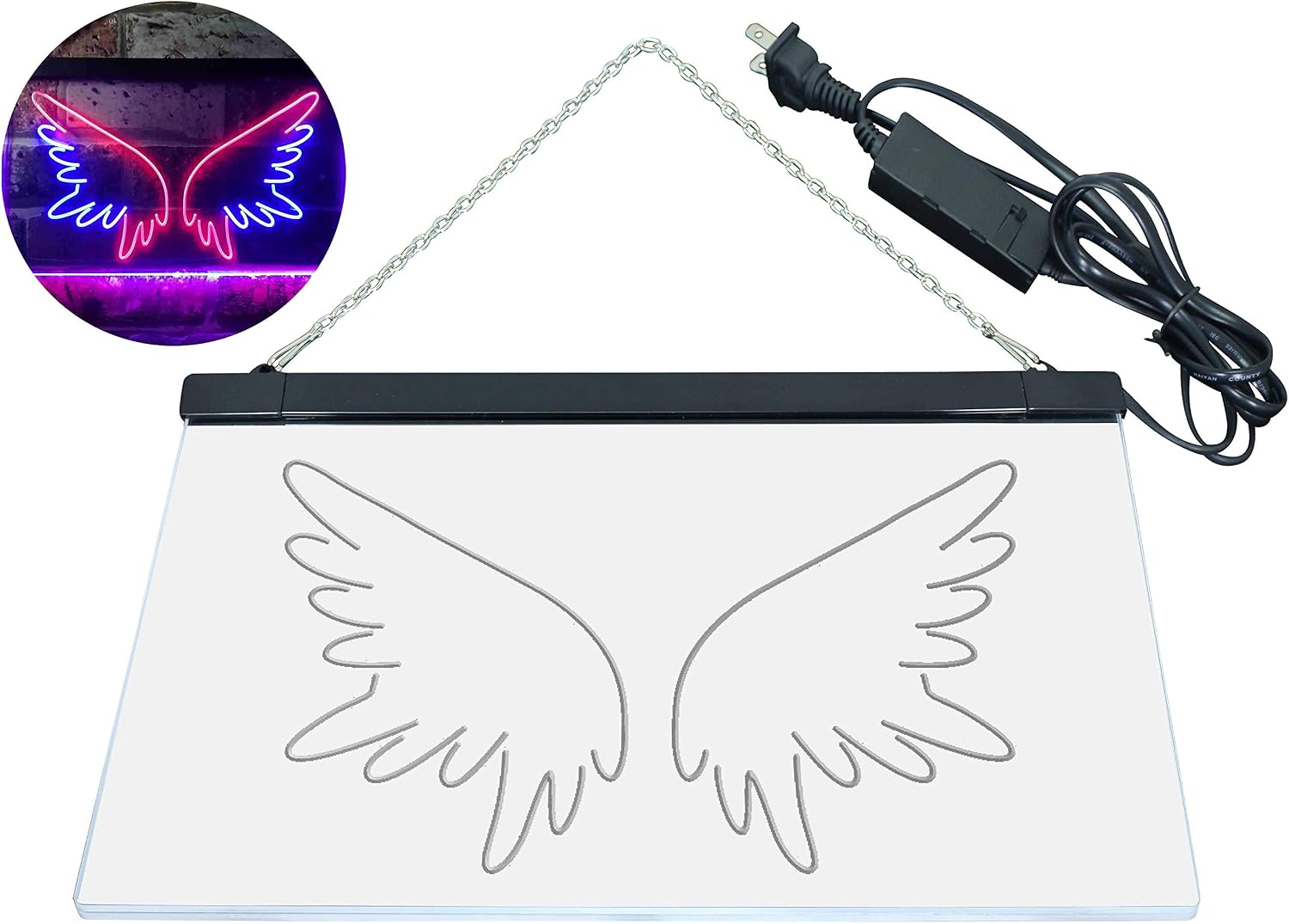 ADVPRO Angel Wings Girl Room Dual Color LED Neon Sign Red & Blue 12" x 8.5" st6s32-i3370-rb