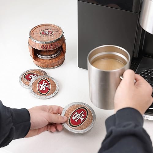 Miniatura 3 de FOCO NFL - Juego de 5 posavasos unisex para adultos con logotipo del equipo de la NFL, para bebidas