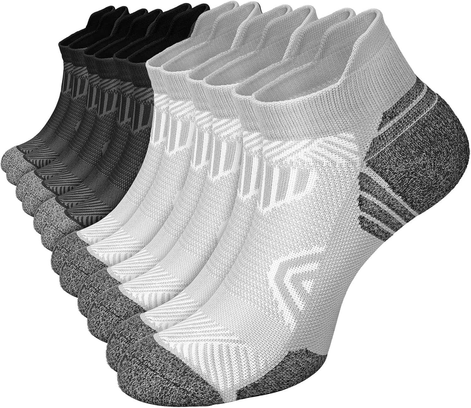 Cushioned Cotton Ankle Compression Socks for Men Women 6 Pairs Wicking Low Cut Arch Support Plantar Fasciitis Socks