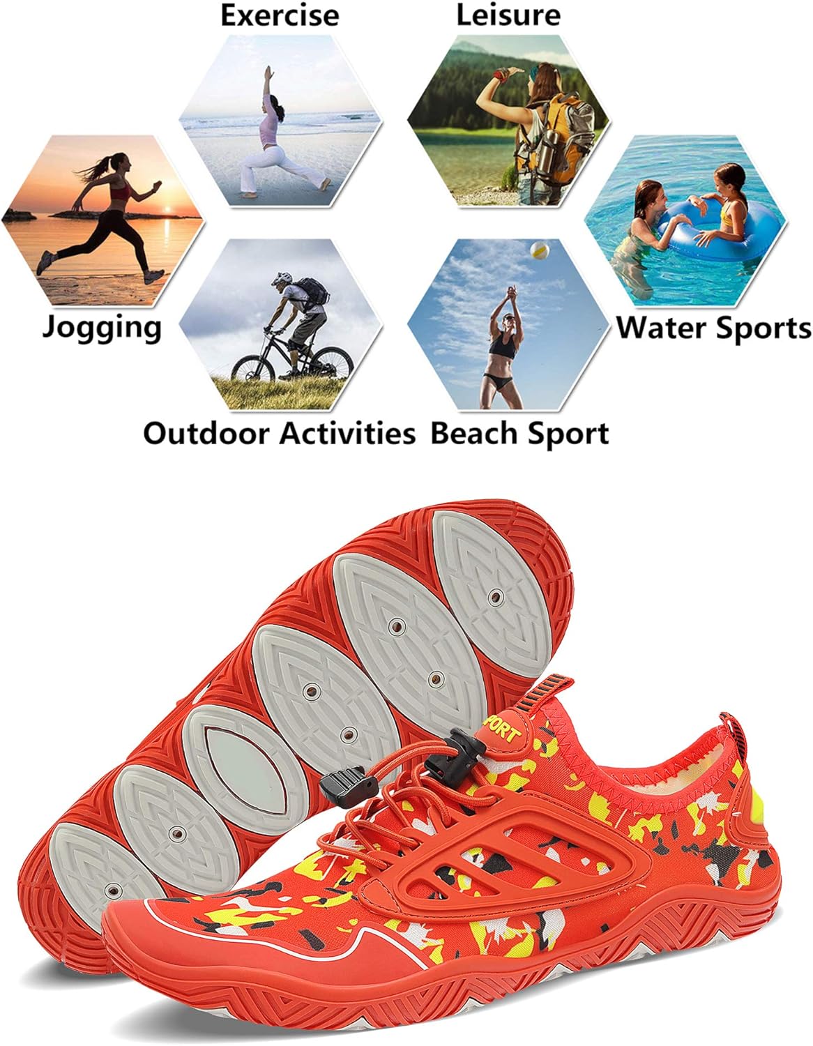  | APRILSPRING Mens Womens Water Shoes Quick Dry Barefoot for Swim Diving Surf Aqua Sports Yoga | Water Shoes