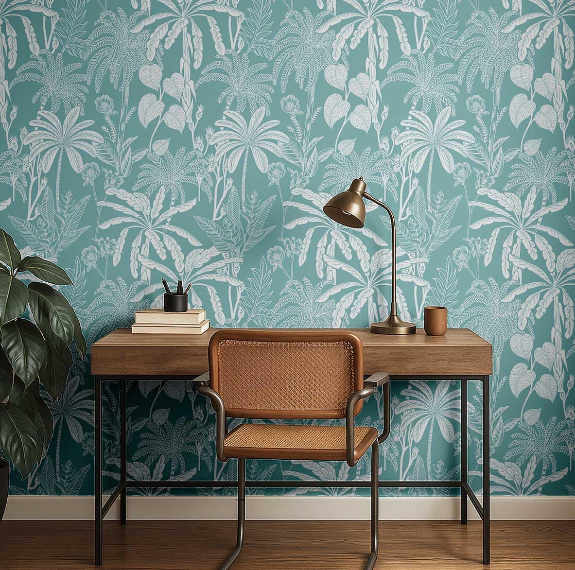 S4Sassy Peel & Stick Vinyl Wallpaper, Botanical Jungle Wallpaper Contact Paper Waterproof - Green, 25"X 240", Removable Wall Covering for Home Decor in Bedrooms, Renter Spaces, Cabinets