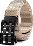 Men's Ratchet Web Belts,Outdoors Hiking Tactical Belt for Men,Nylon No Holes Golf Belts with Automatic Buckle