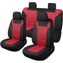 Pariiaotin 3D Air Mesh Car Seat Cover Front Sets Washable and Breathable Premium Cloth Automotive Vehicle Seat Covers for Cars Interior, Universal Fit for Most Cars, Sedan, Truck, SUVBlack/Red