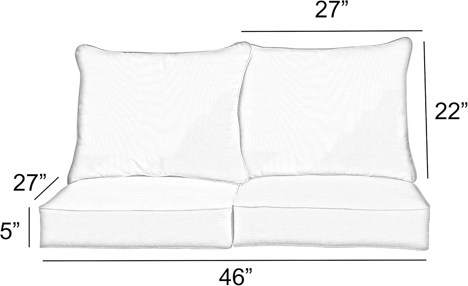 Sorra Home Nelson Outdoor/Indoor Cushion Set, 27 x 23 x 5, Blue 4 Count