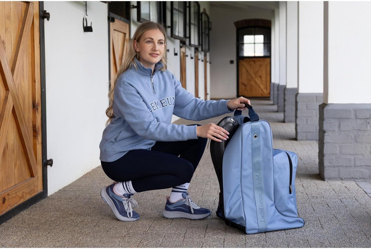LeMieux Riding Boots & Hat Bag - Padded Divider and Comfort Grip Handle - Strong Denier Waterproof Outer - One Size