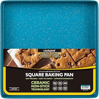 11 x 11 x 1.5-Inch Square Multipurpose Pan, Ultimate Series Commercial Weight, Ceramic Non-Stick Coating (Blue Granite)