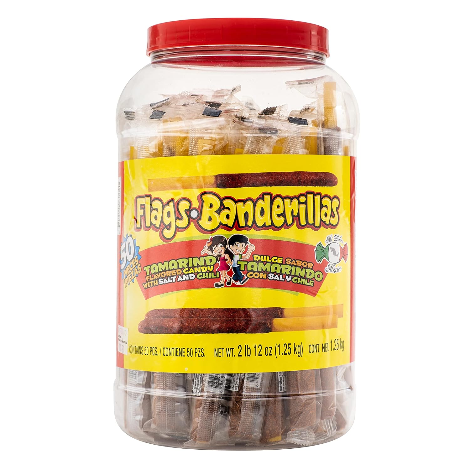 MDM FLAGS Banderillas tamarind flavored soft sugar candy 50pc 2lb 12oz jar