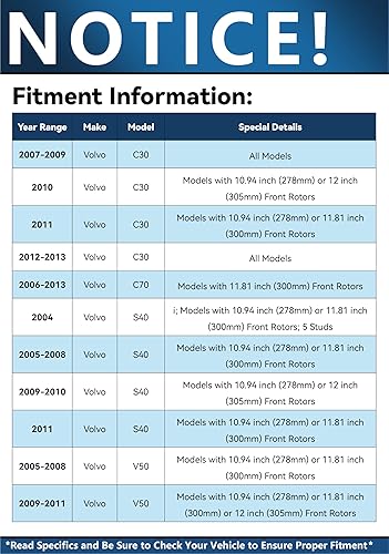 Miniatura 4 de Detroit Axle - Pastillas de freno de cerámica delanteras y traseras con repuesto de hardware para Mazda 5 3 Ford Focus Volvo C30 C70 S40 V50
