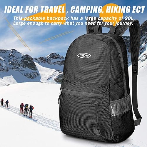 Miniatura 61 de G4Free Ultra Ligero plegable Mochila Senderismo bolsa de diario, práctico plegable camping al aire libre mochila beige (A-Beige)