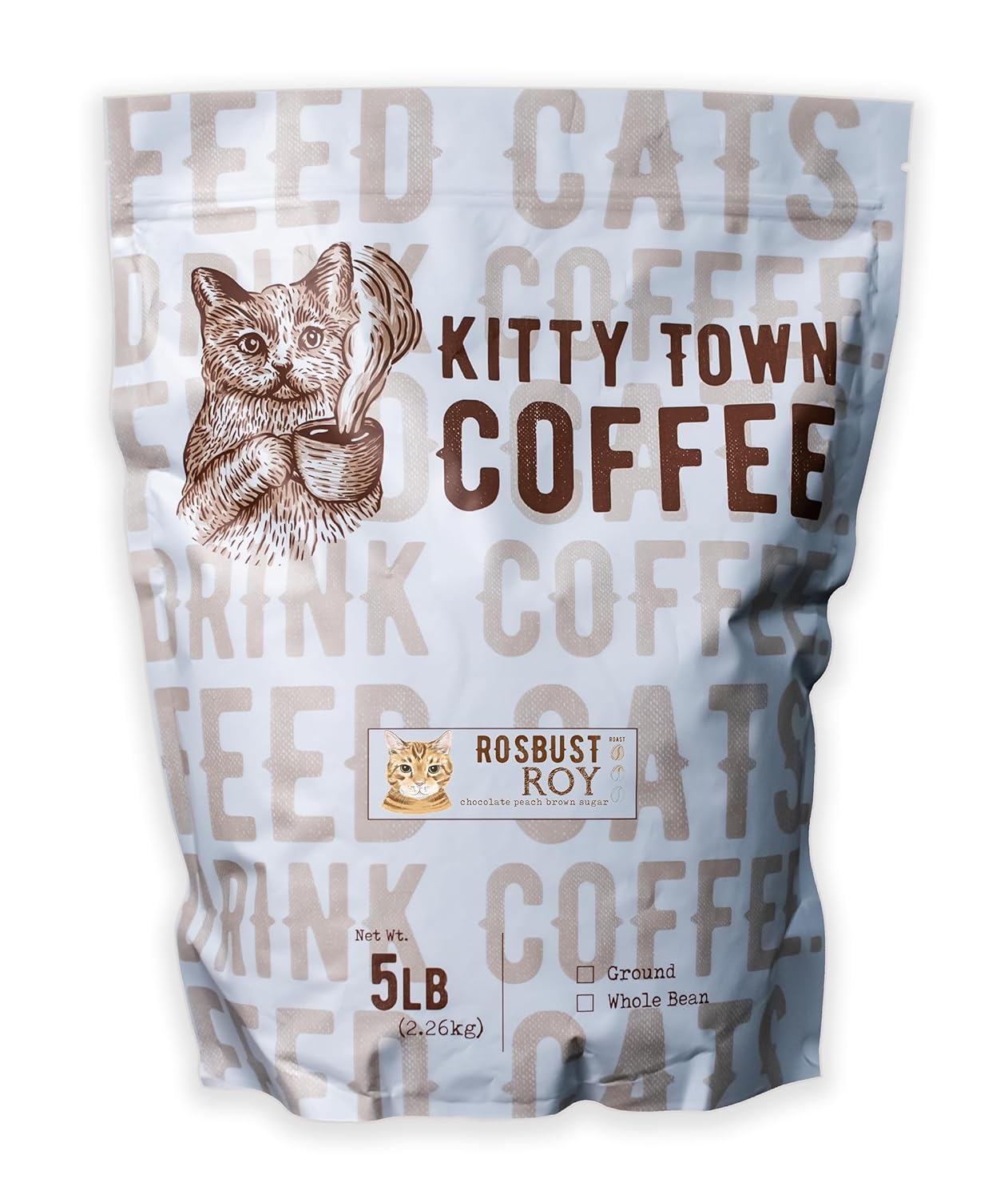 Kitty Town Coffee: The Albert Blend 2lb Whole Bean (Robust Roy, 5lb (80oz))
