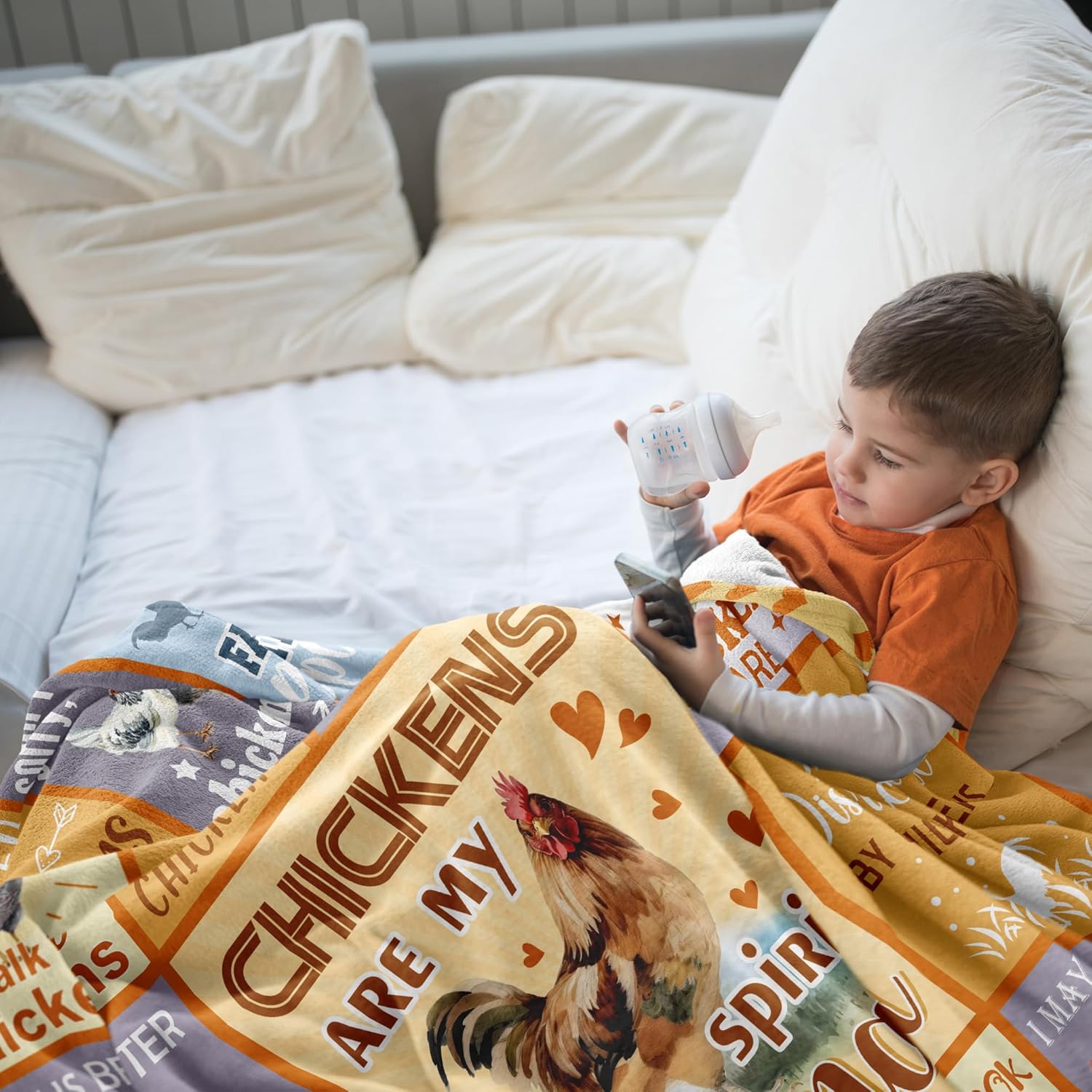 Punofell Chicken Gifts for Women/Men, Funny Chicken Blanket for People with Chickens, Chicken Lovers/Owners Themed Gift Ideas, Farmhouse Decor Soft Throw 50" x 60" - Image 7