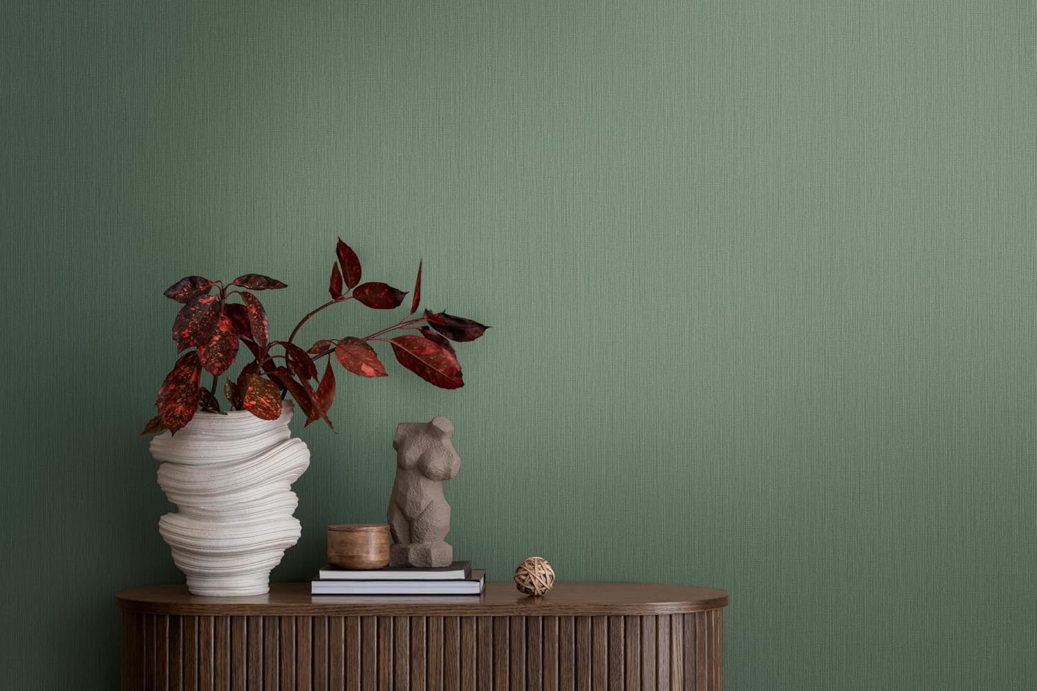 Livingwalls Non-Woven Wallpaper in Green - High-Quality Non-Woven Wallpaper Plain 399874 - Wall Wallpaper for Various Rooms - Made in Germany