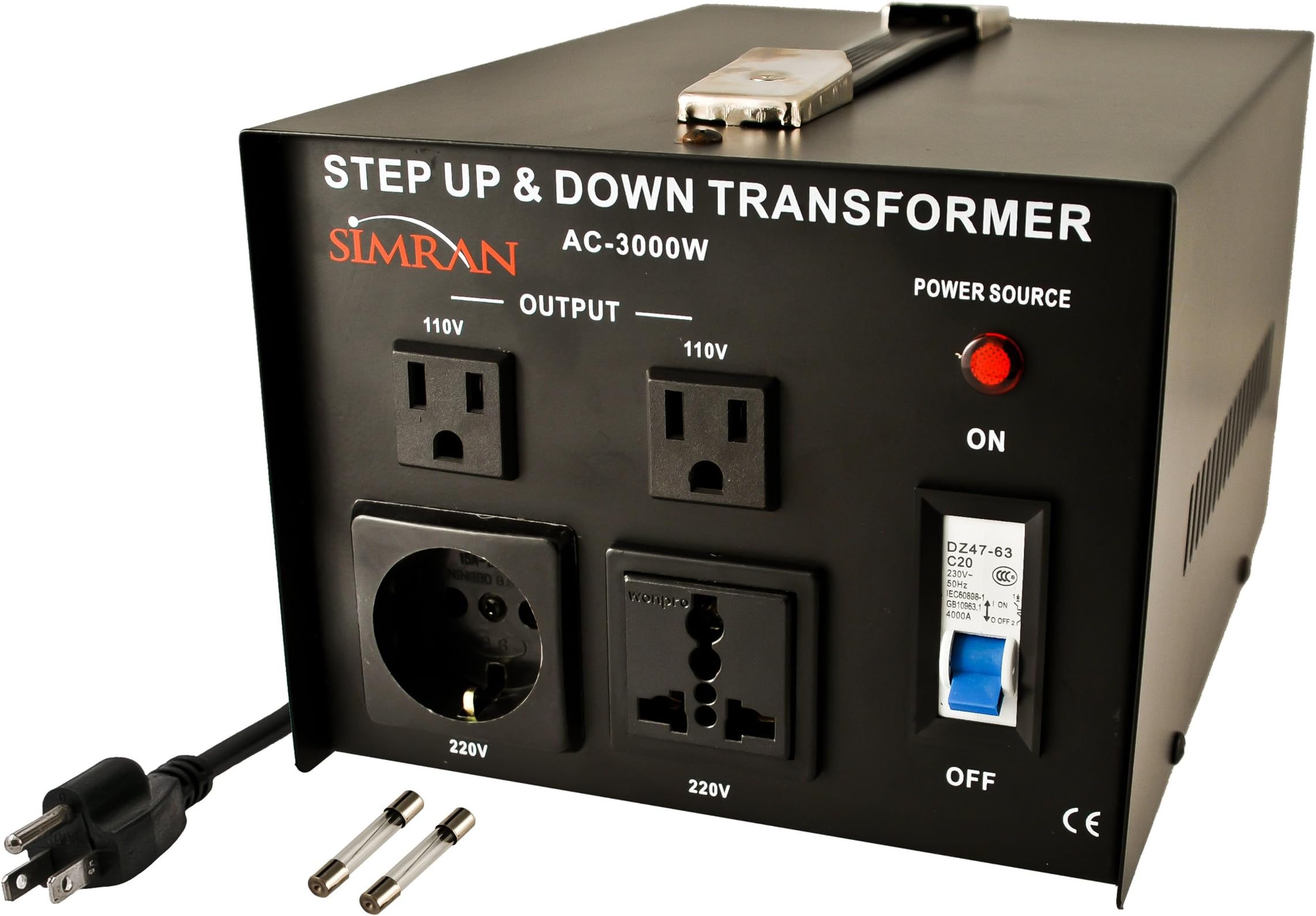 Simran AC-100 Step Up/Down Voltage Converter Transformer 110V/220V 3000 Watt AC-3000 1