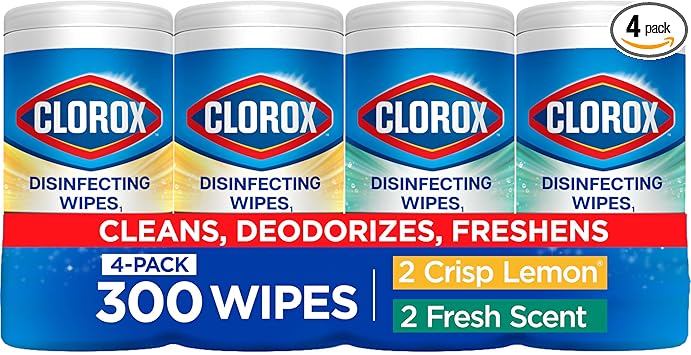 Clorox Disinfecting Cleaning Wipes Variety Pack, 75 Count Each, Pack of 4 (Package May Vary)