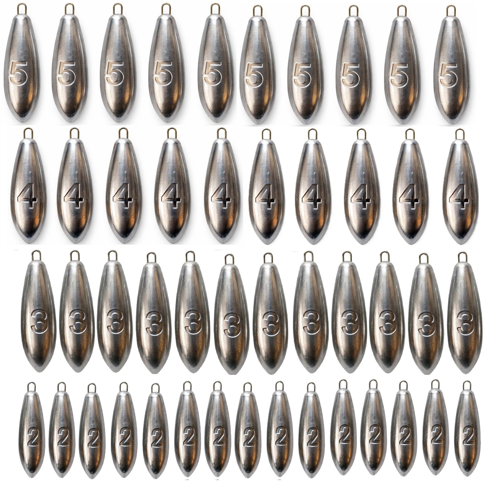 3oz, 4oz and 5oz Plain Sea Fishing Weights Pack Of 5 Mackerel Feather Cod Bass Boat Fishing (3oz (5 in a Pack))