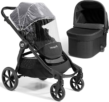 Baby Jogger City Select 2 Pushchair, Carrycot & Weather Shield | Lightweight & Compact Stoller | Converts From Single to Double | Radiant Slate
