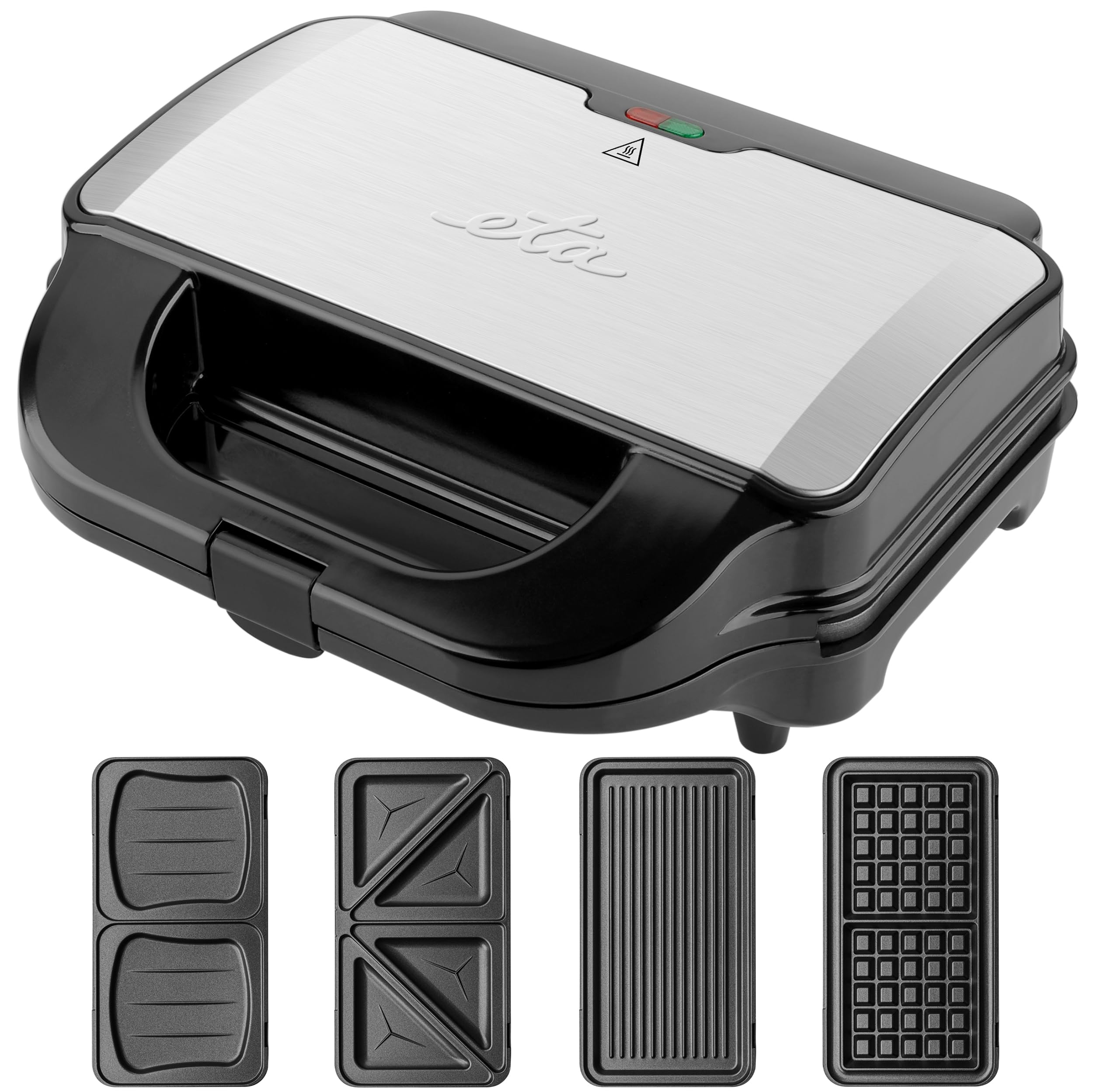 ETA Sandwichmaker 4 in 1 I Sorento I Antihaftbeschichtung für leichte Reinigung ohne Anbrennen I 900 Watt I Waffeleisen, Grill und vieles mehr