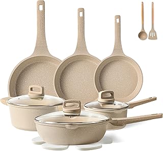16 Pcs Pots and Pans Set Nonstick, Induction Kitchen Cookware Sets, Non Stick Kitchen Cooking Set with Frying Pans Set