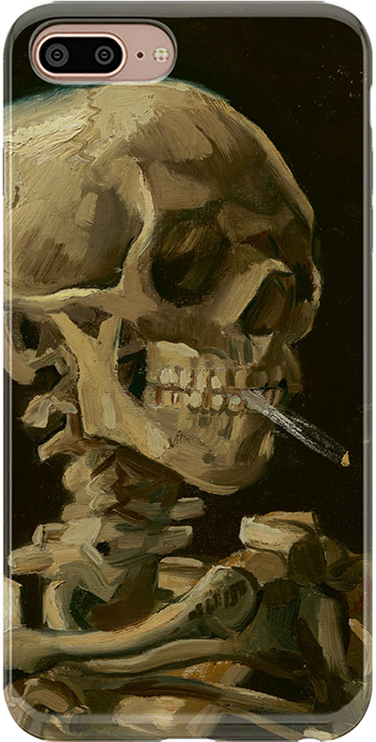 Casely iPhone 6/7/8 Plus Case | Van Gogh | Skull of a Skeleton with Burning Cigarette
